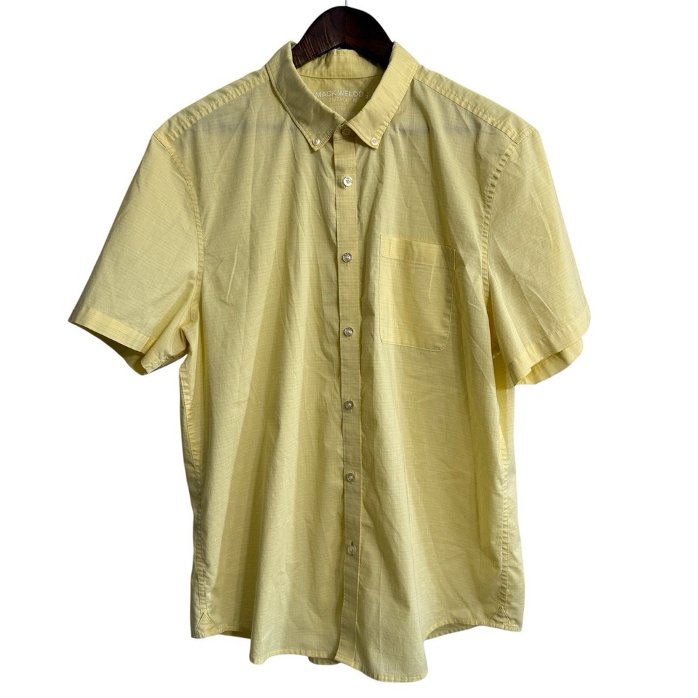 Mack Weldon 24/7 poplin shirt‎ men's XL yellow CoolMax active performance golf
